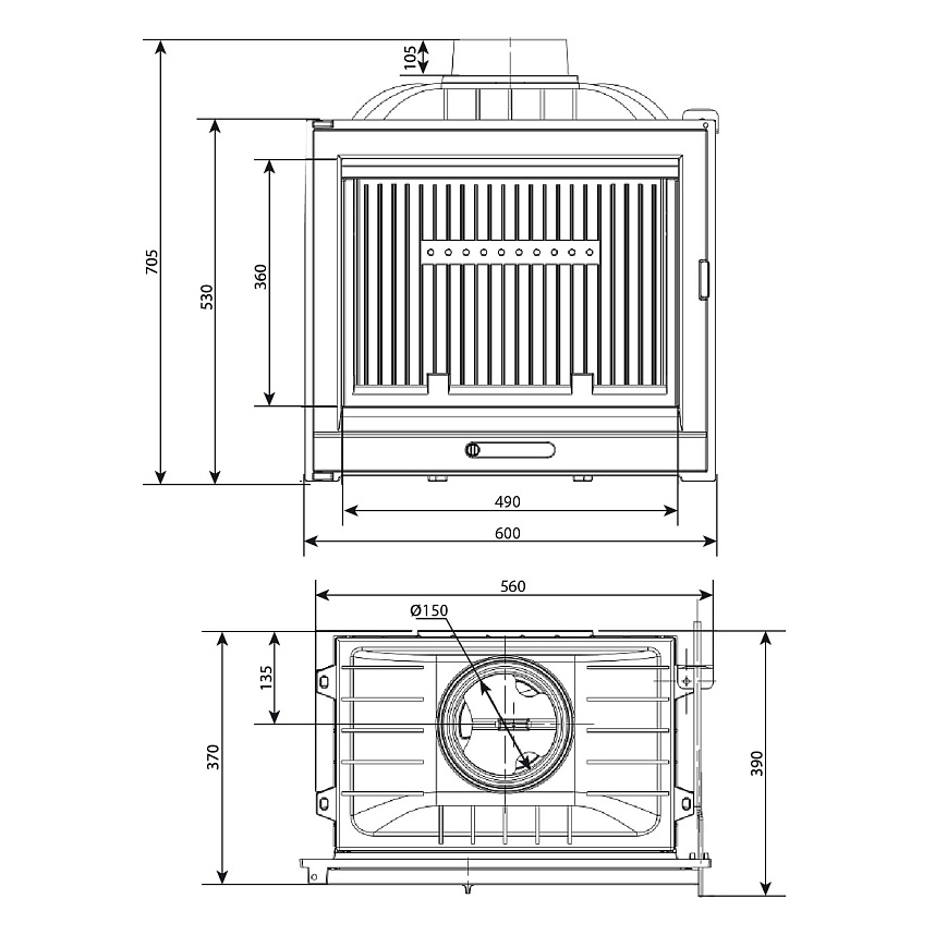 Каминная топка Эверест U10 (миниатюра)